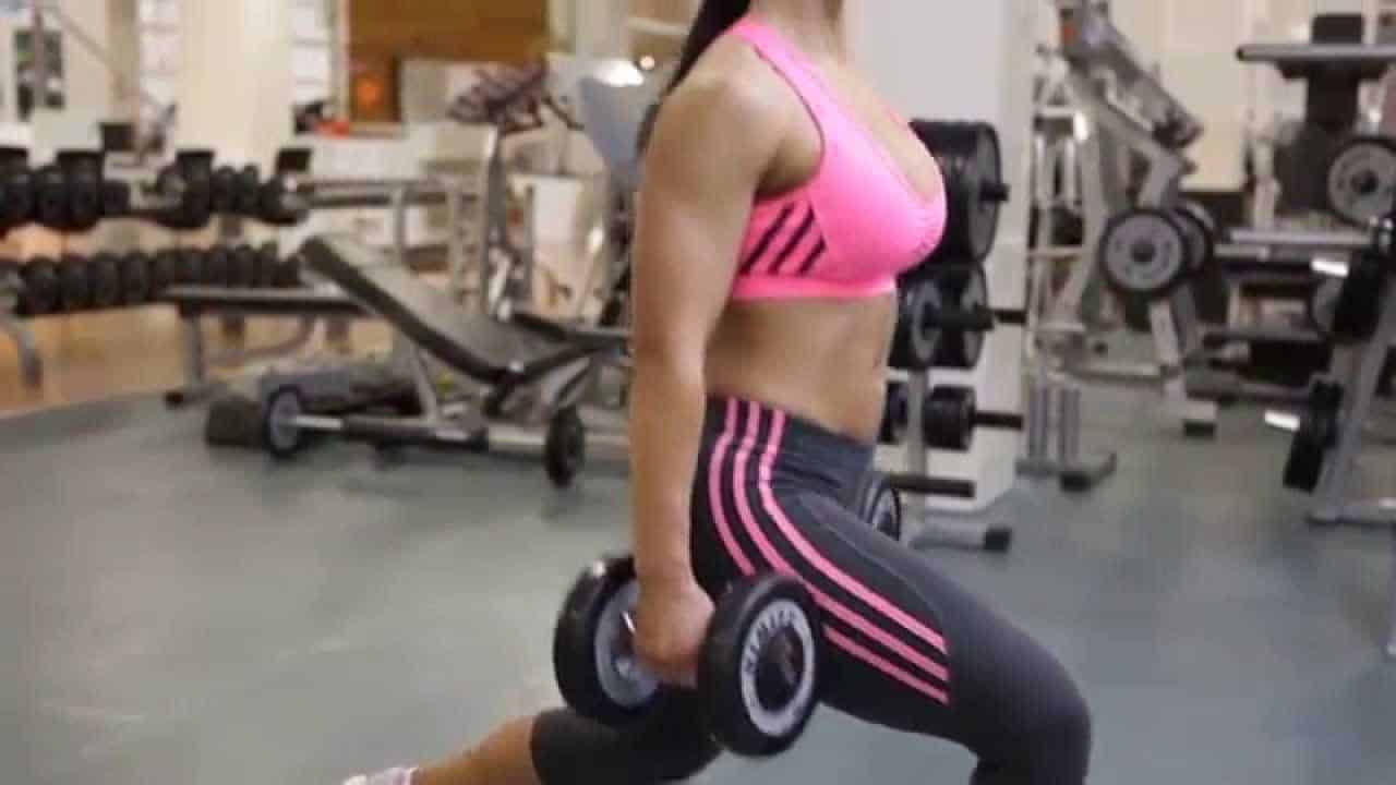 Dumbbell Lunges Thighs Exercise